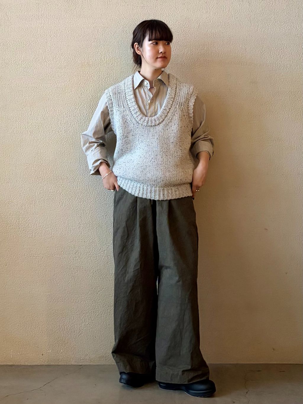 ts(s)】Stripe Hem String Shirtのコーディネートスナップ（A.S