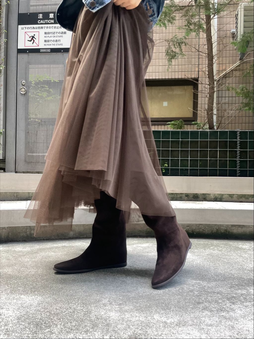 追加3》2cmワイドシャフトロングブーツのコーディネートスナップ（mana