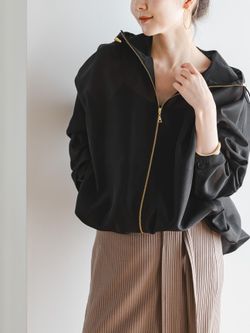 WEB限定追加2》ミルキーシアーボリュームブルゾンのコーディネート