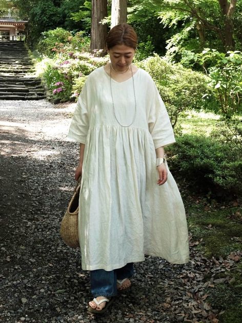 美品✨ジャーナルスタンダードラックス　40リネン 2WAYギャザーワンピース 40リネン 2WAYギャザーワンピースのコーディネートスナップ（Y.S