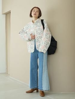 SLOBE citron. 2WAYアメリカンキルトブルゾンのコーディネートスナップ 