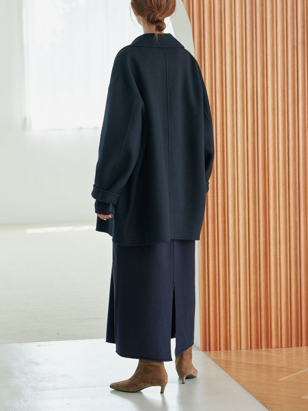 シリーズあり/追加予約》souple wool ダブルフェイスミドルコートの