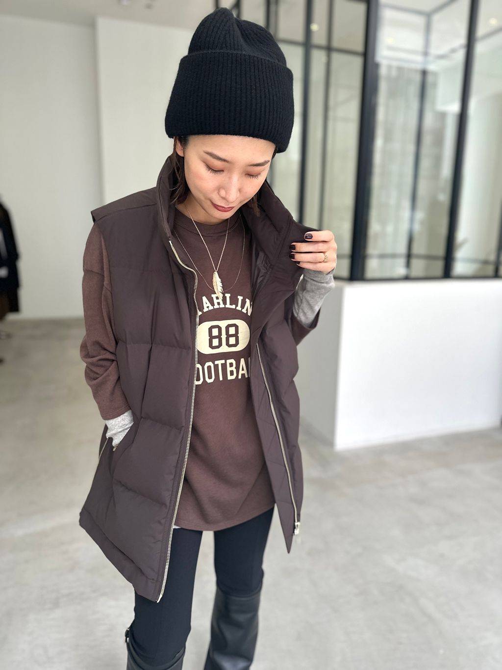 LOU ANDREA/ルー アンドレア】 FAKE MINK VESTのコーディネート