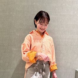 シアーテーラードシャツジャケットのコーディネートスナップ（aya
