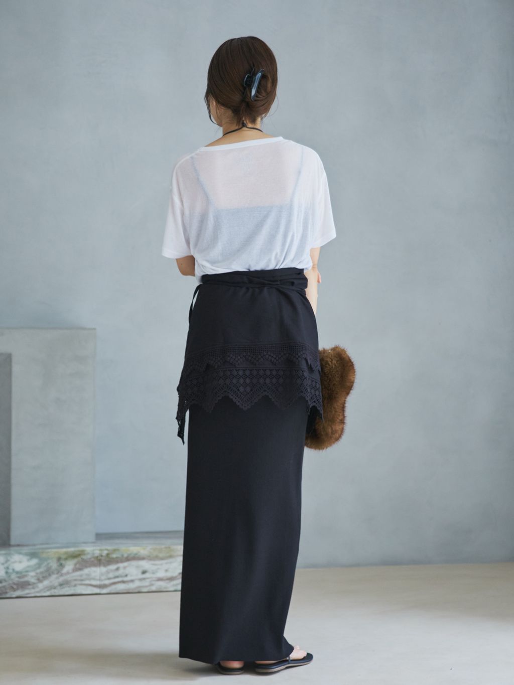 Cotton lace スカーフのコーディネートスナップ（yoshie）｜Plage