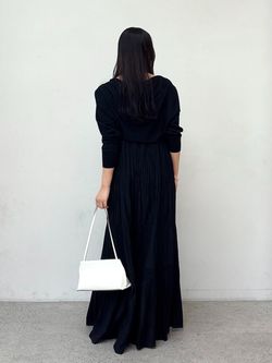 洗える】クリンクルプリーツギャザーキャミワンピースのコーディネート