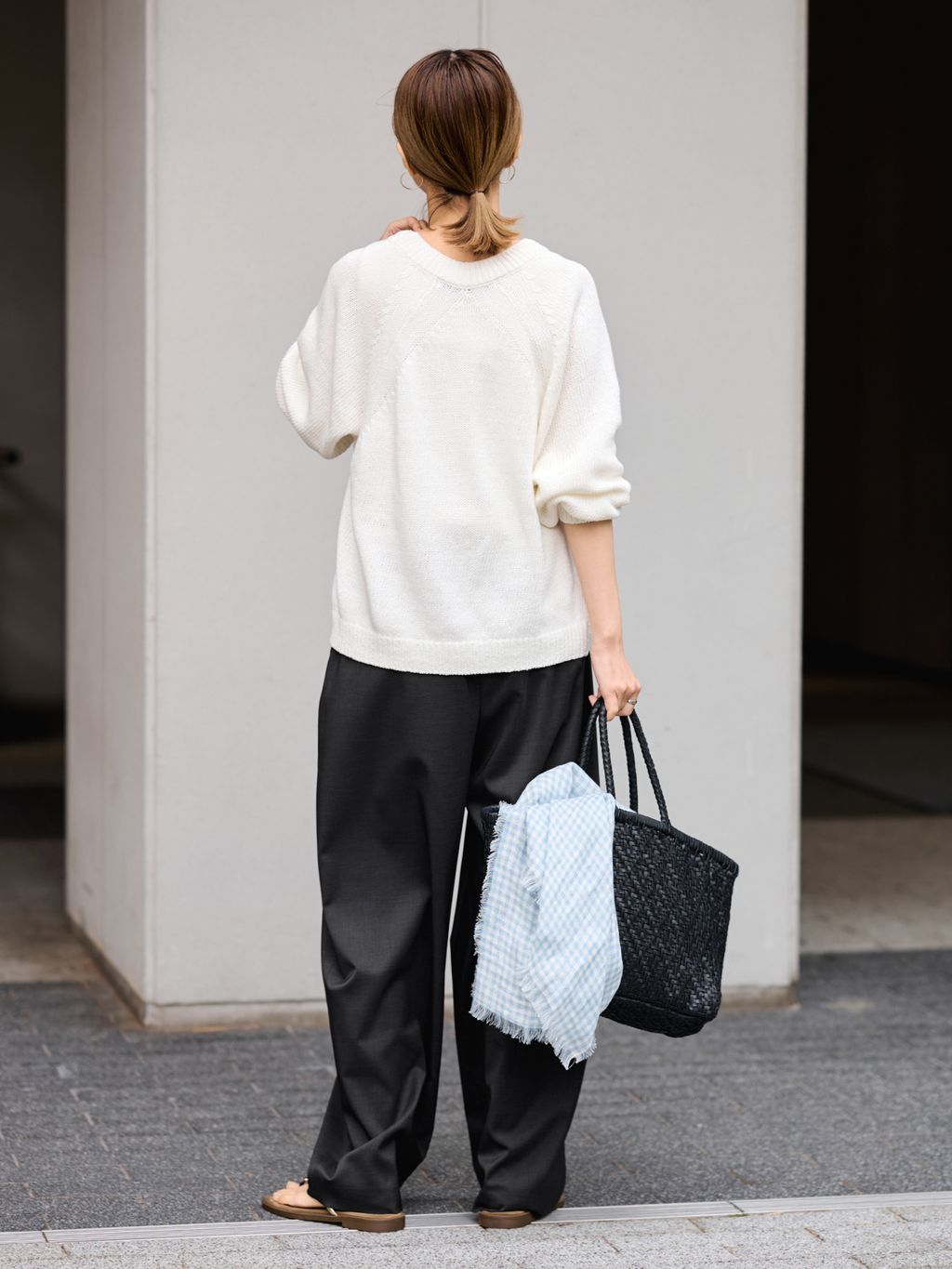 ≪追加予約≫タックカーブバックゴムパンツのコーディネートスナップ