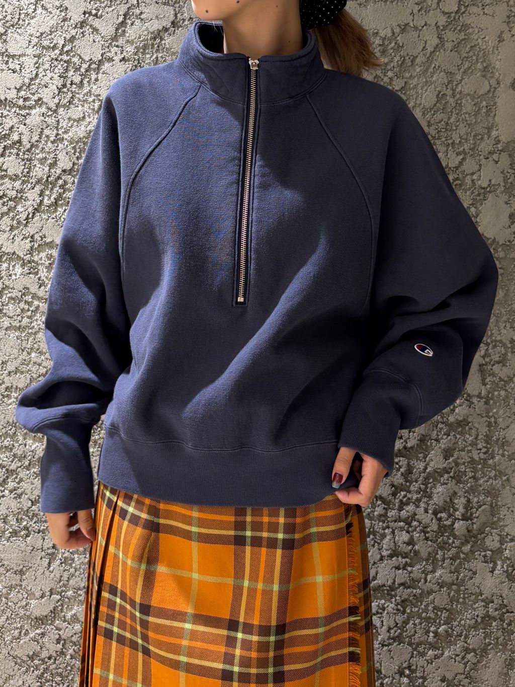 別注【CHAMPION/チャンピオン】for JS ハーフジップスウェットの