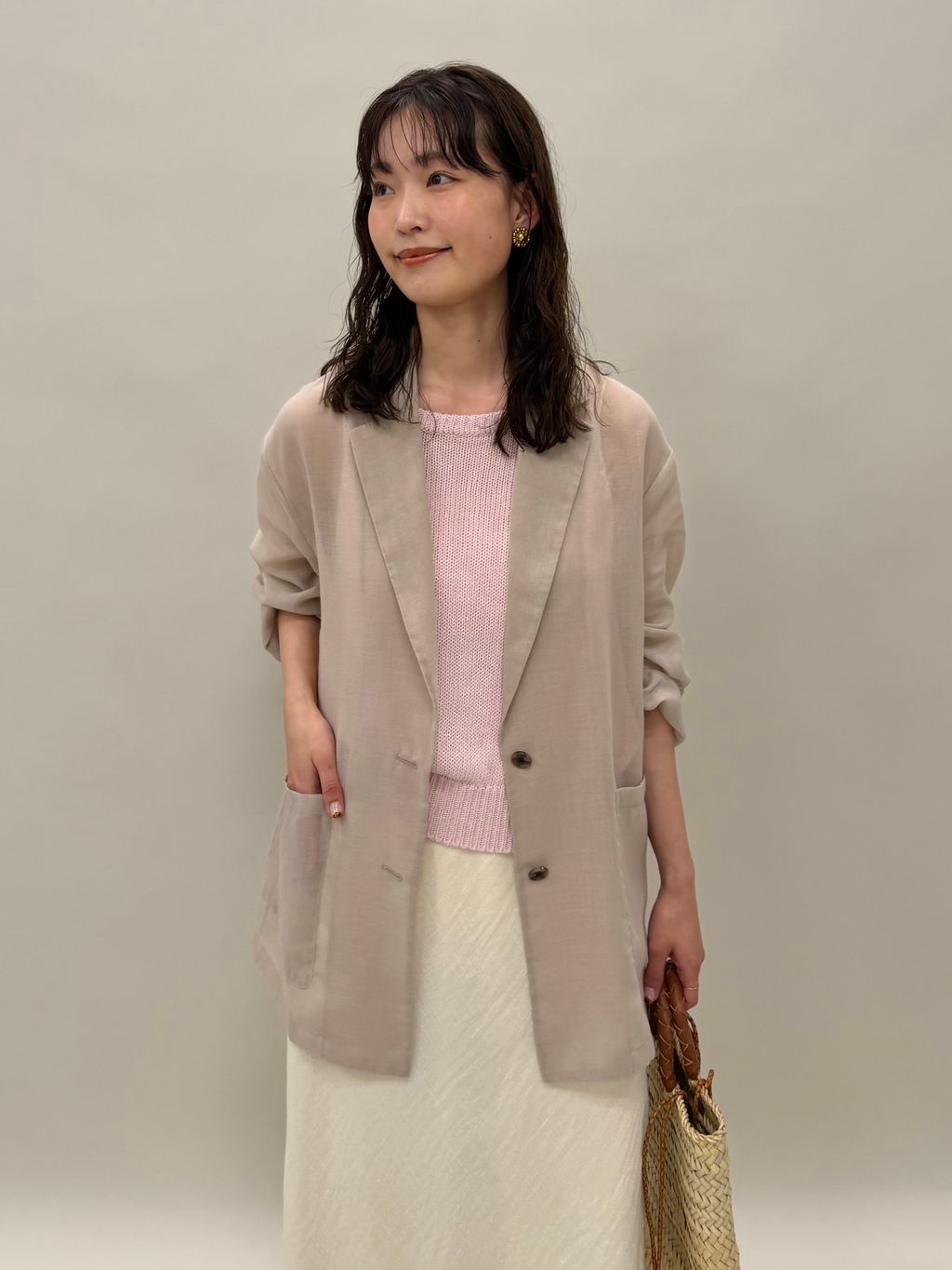 シアージョーゼットジャケットのコーディネートスナップ（Chihiro
