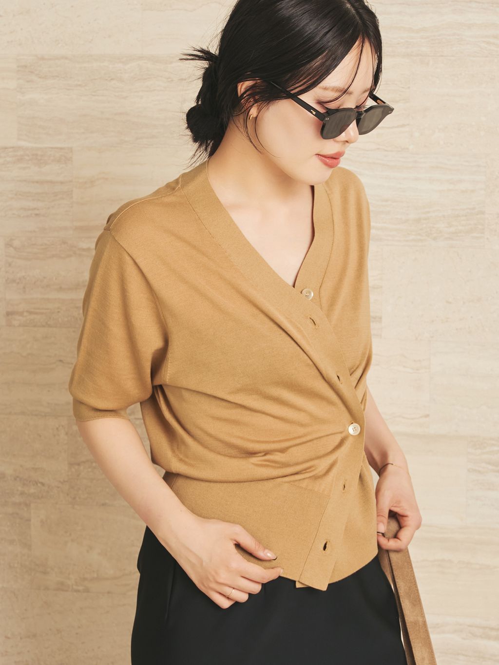 R'IAM-PLAGE カーディガン R'IAM カシュクールカーディガンのコーディネートスナップ（risa