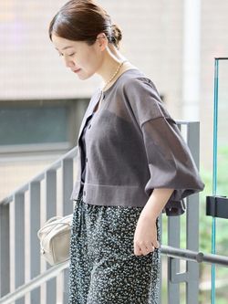 抗菌・防臭/追加3》FILMY COTTONカーディガンのコーディネートスナップ