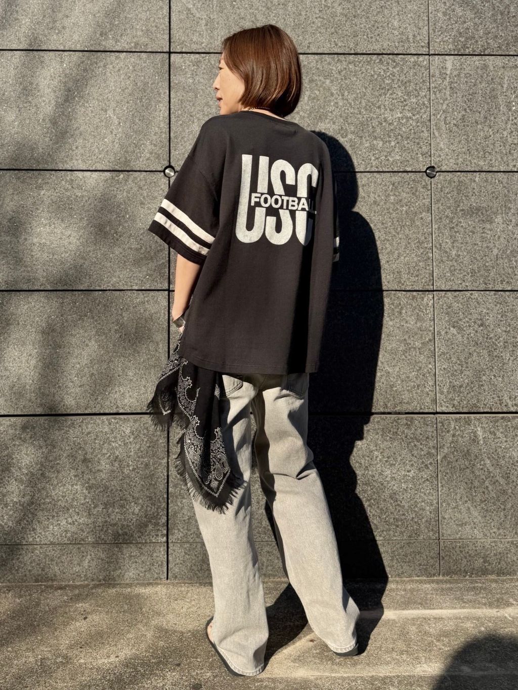 REMI RELIEF/レミ レリーフ】 USC PRINT FOOTBALL Tのコーディネート