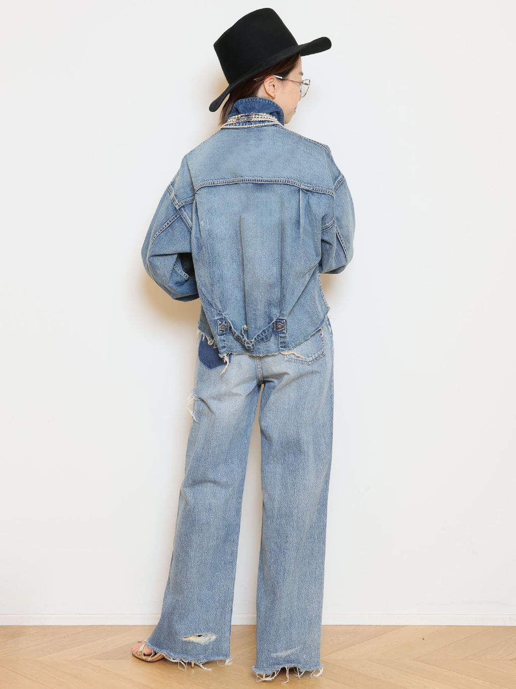 ATTICK BY JOHNBULL/アティック バイ ジョンブル】DAMAGE WIDE デニム