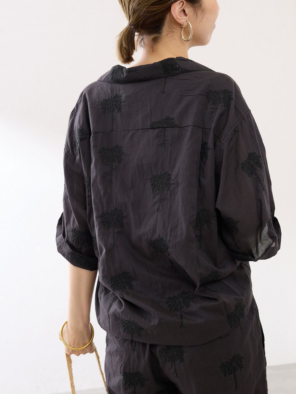 COUTURE DADAM/クチュールドアダム parm tree embroidery シャツの