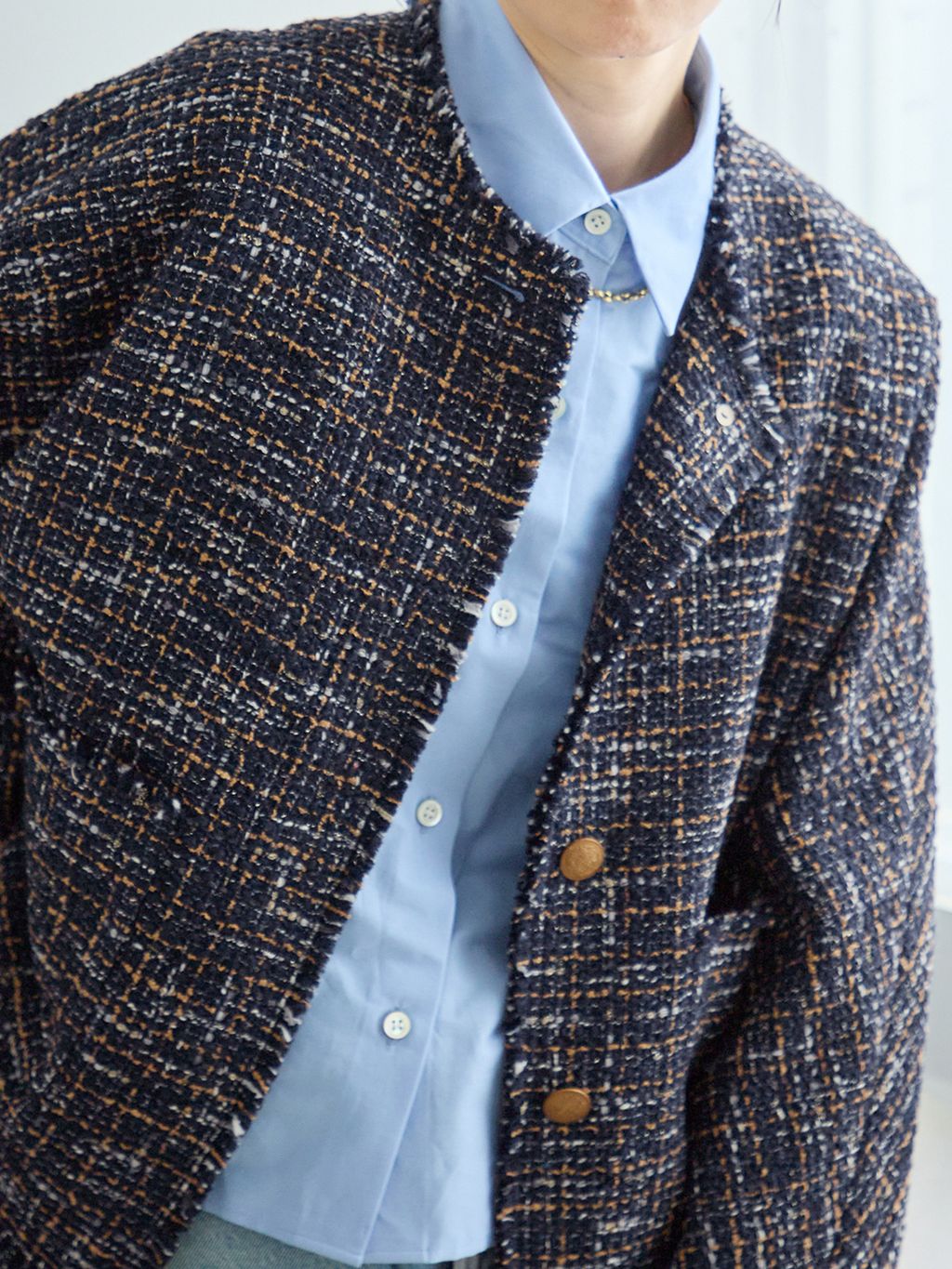 GIOLICA TWEEDドルマンジャケット　ツイードジャケット 予約》GIOLICA TWEED ドルマンジャケットのコーディネートスナップ（L