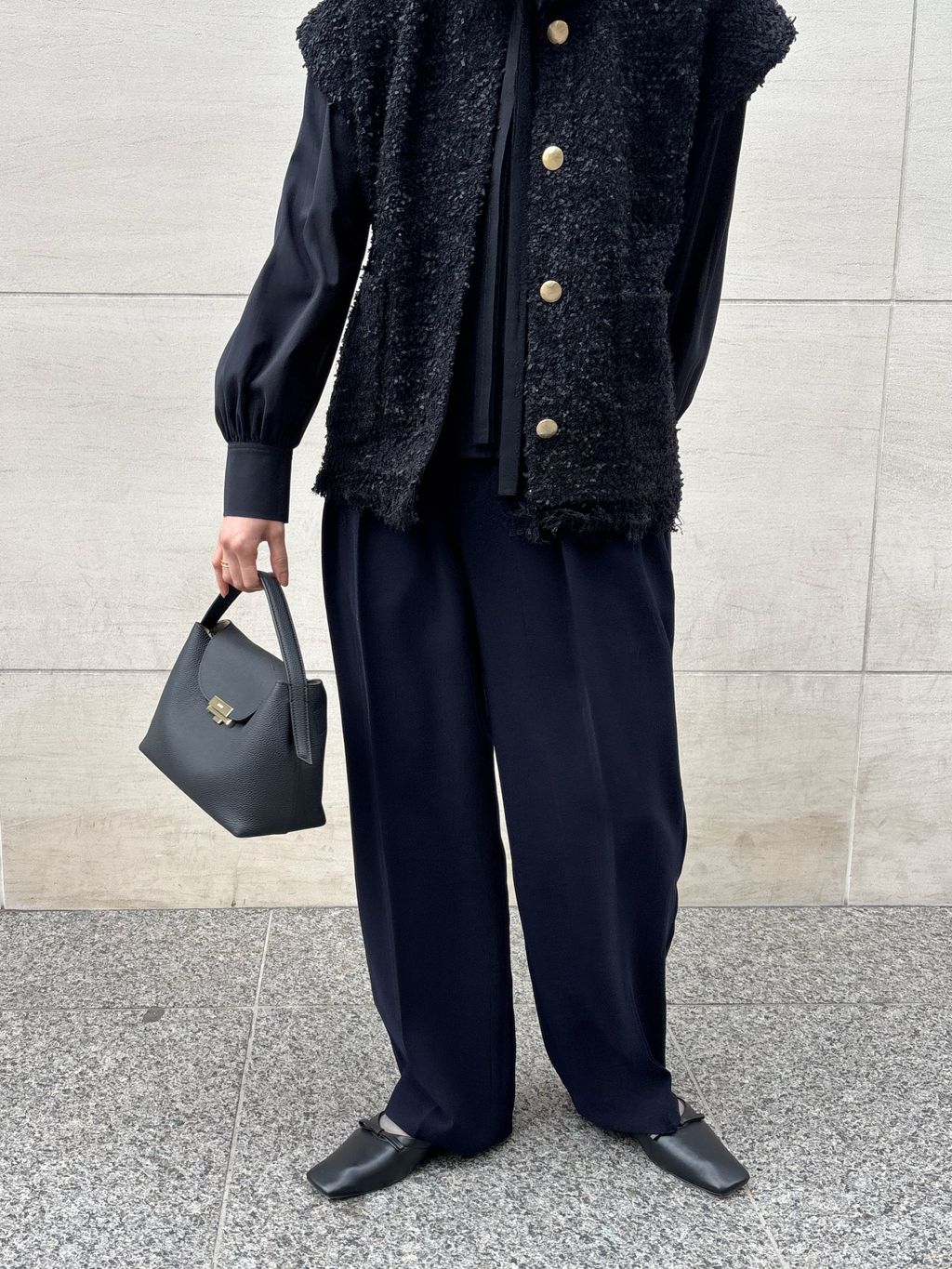 ミックスツイードベストのコーディネートスナップ（yama）｜IENA