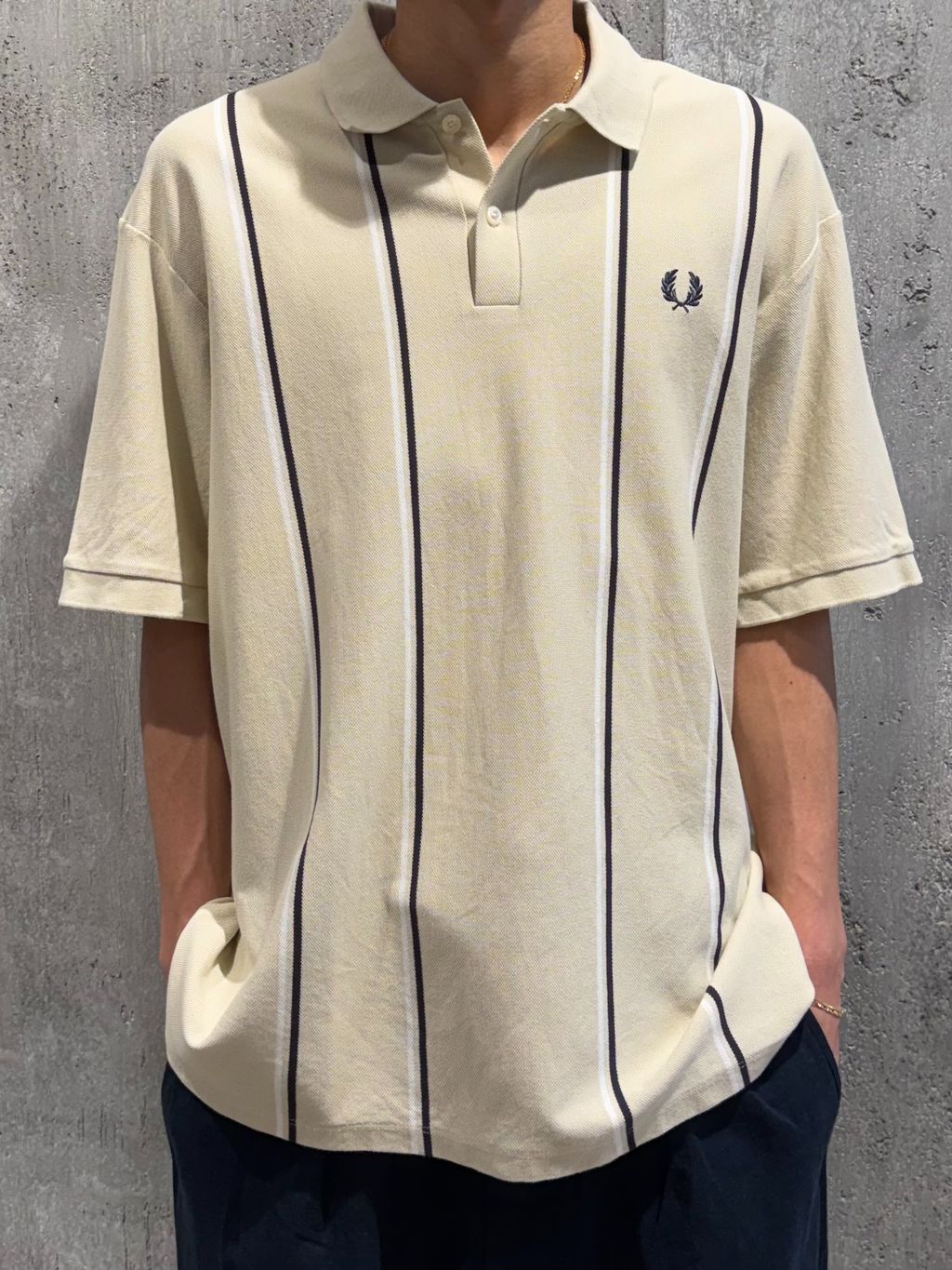 FRED PERRY / フレッドペリー 別注 ストライプ ピケ ポロシャツの