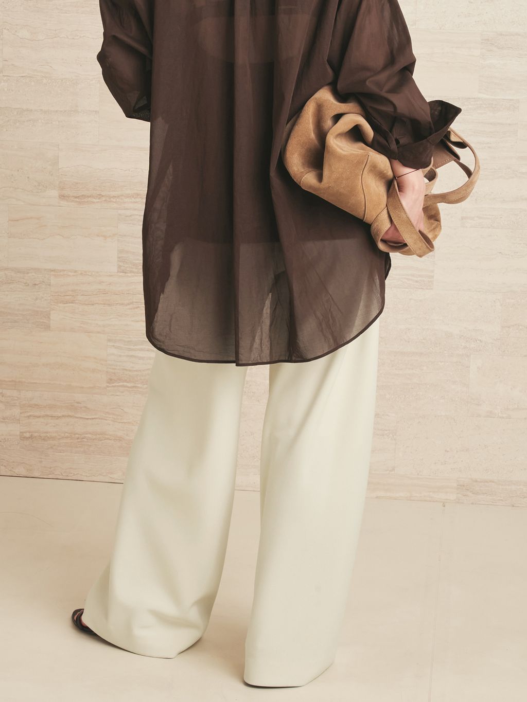 new cotton sheer シャツのコーディネートスナップ（midori）｜Plage