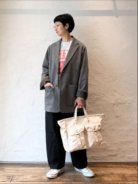 セットアップjournalstandard luxeチェックジャケット パンツ￼ ツィードチェック ジャケットのコーディネートスナップ（M.S