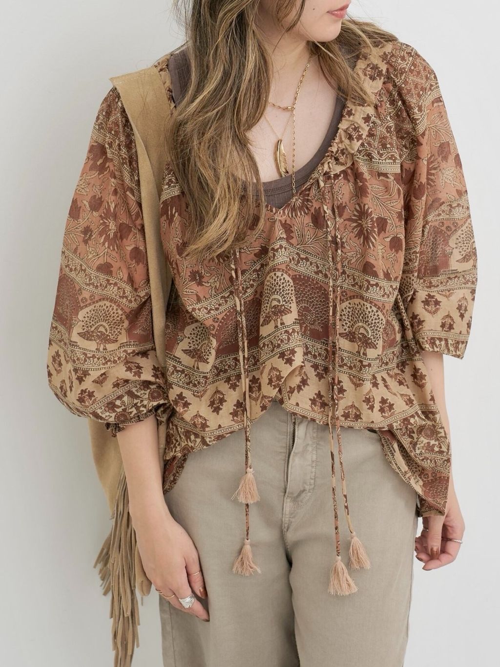 【BLUE BOHEME/ブルー ボヘム】 ELLA COTTON BLOUSE BLUE BOHEME/ブルー ボヘム】 ELLA COTTON BLOUSEのコーディネート