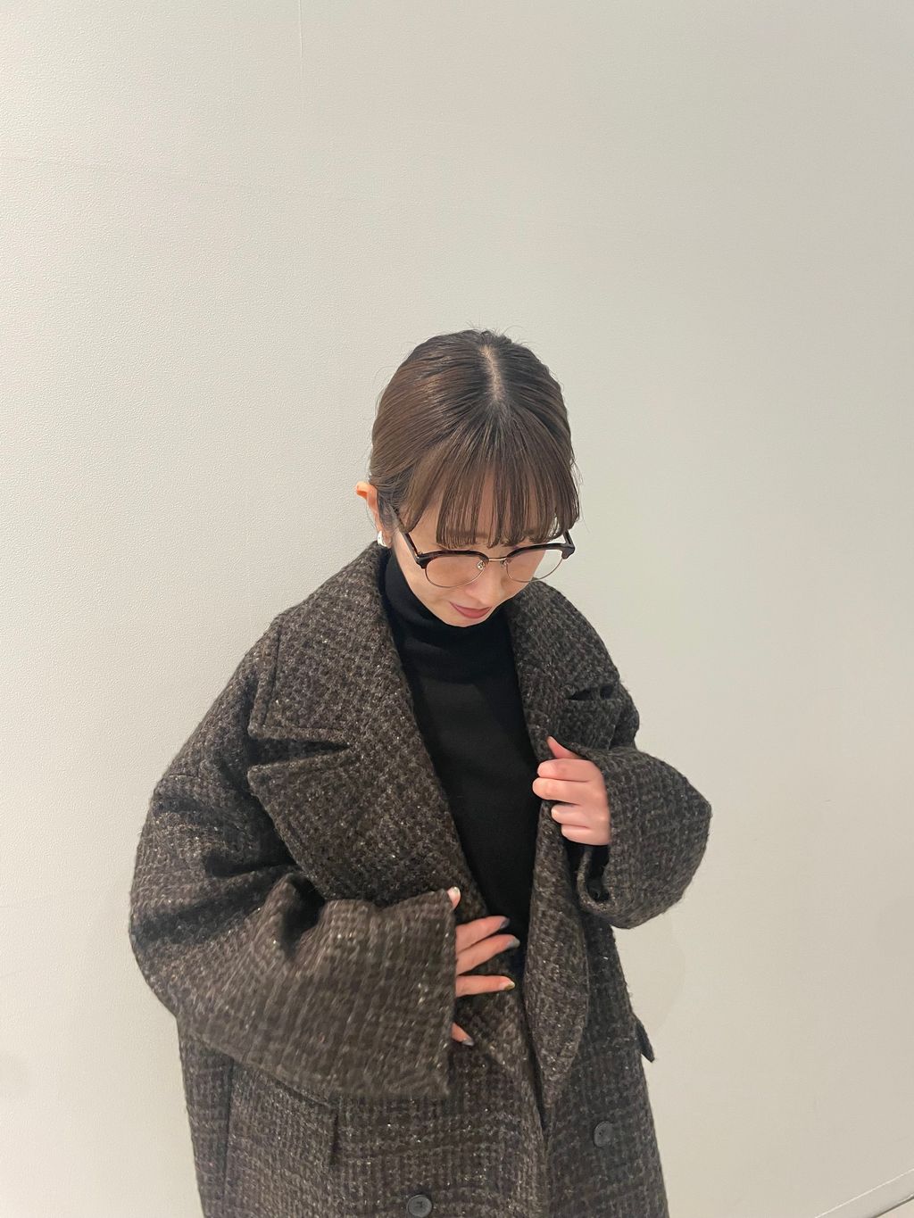 LA TORRE チェックコートのコーディネートスナップ（saori）｜IENA