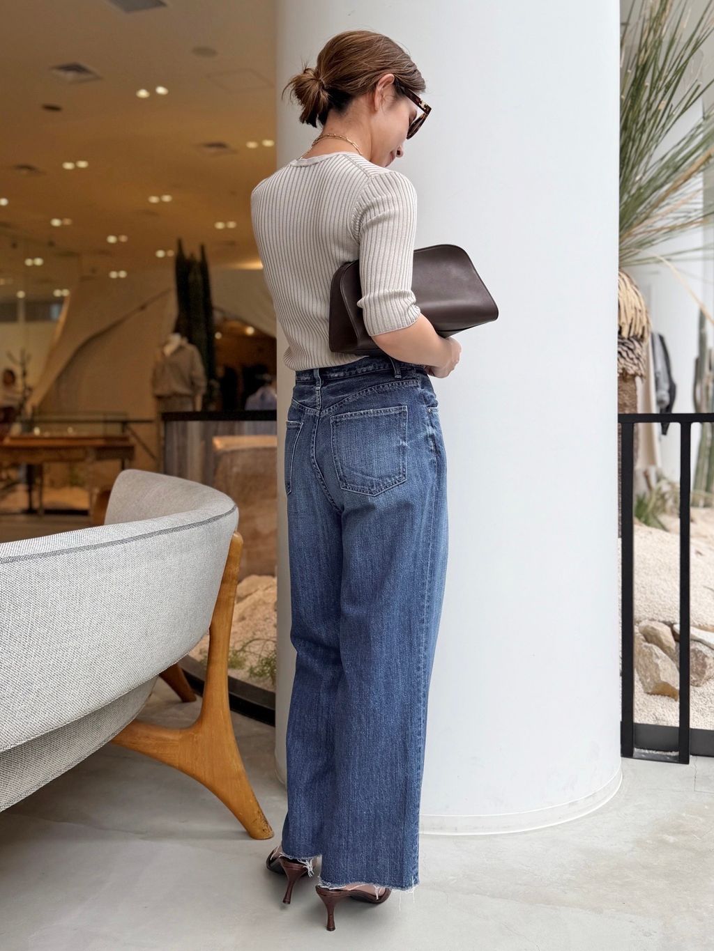 【値下げ】 レッドカード　デニム　L'Appartement DEUXIEME RED CARD/レッド カード】 CROPPED FLARE DENIMのコーディネート