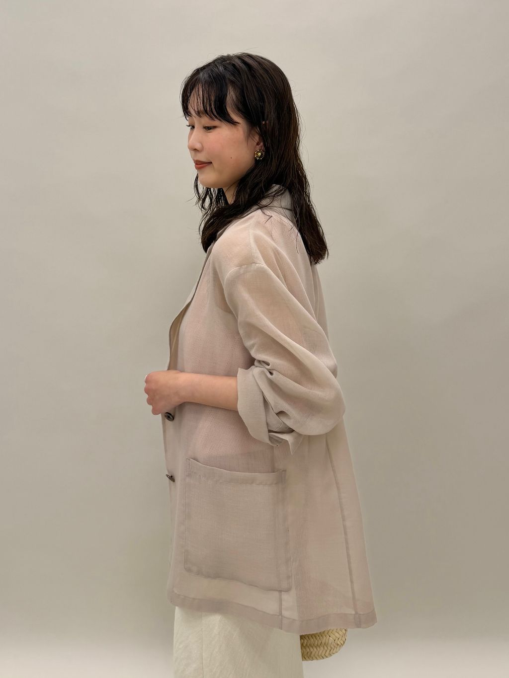 シアージョーゼットジャケットのコーディネートスナップ（Chihiro