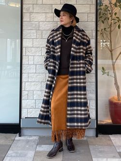 シャギードロップチェスターコートのコーディネートスナップ（Natsuki 
