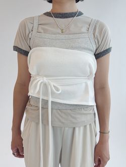fifi collection フィフィコレクション Trim sheer SS TEE mix gray 25