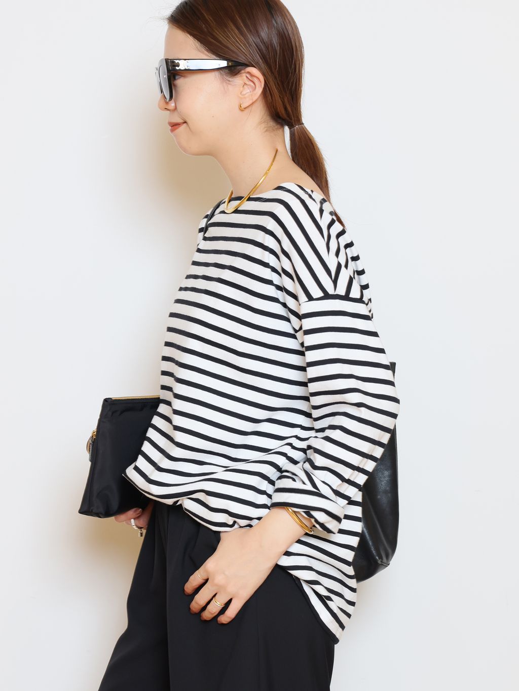French Stripe Tシャツのコーディネートスナップ（HASE）｜MUSE de