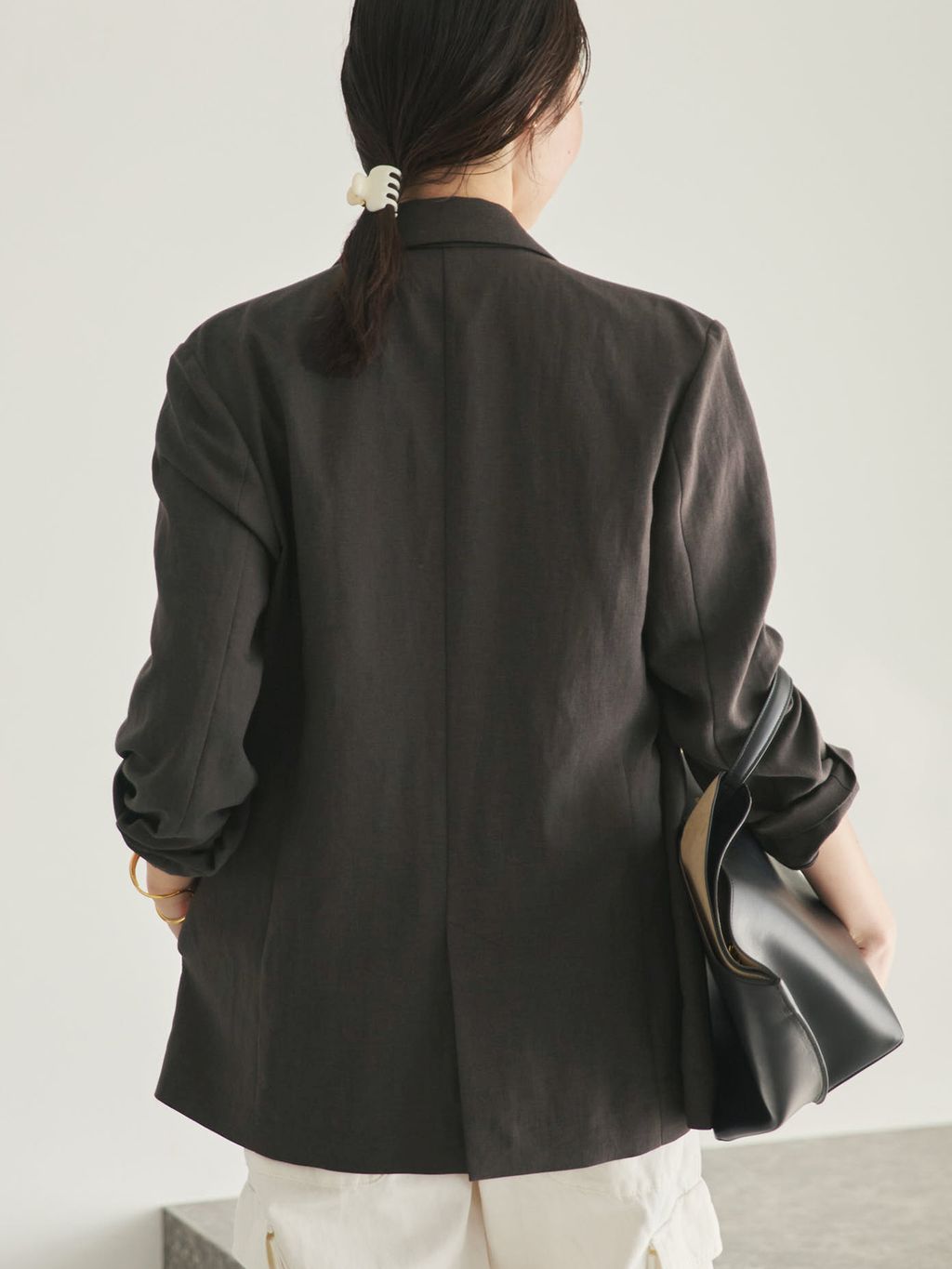 sandy linen 混 ジャケットのコーディネートスナップ（mizuka）｜Plage