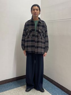 TR モダン ツイル ワイド スラックス / ストライプ / 無地の