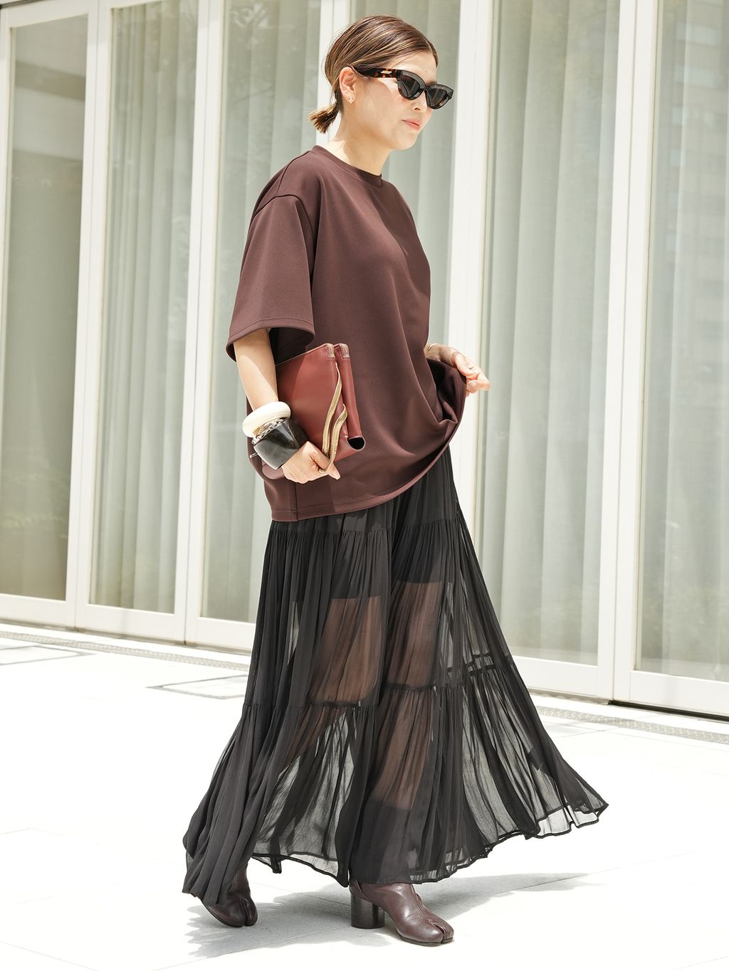 Sheer Boho スカートのコーディネートスナップ（HIRO）｜Deuxieme