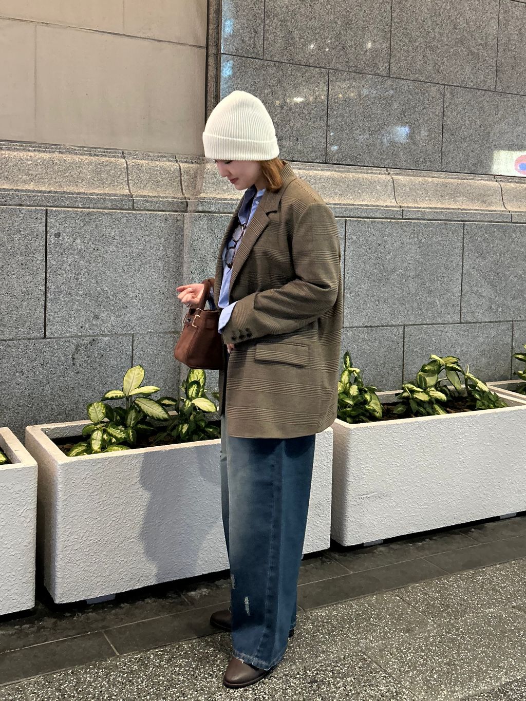 クラシカルチェックジャケットのコーディネートスナップ（nico