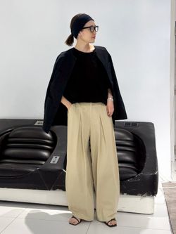 追加予約》ノーカラーサファリブルゾンのコーディネートスナップ