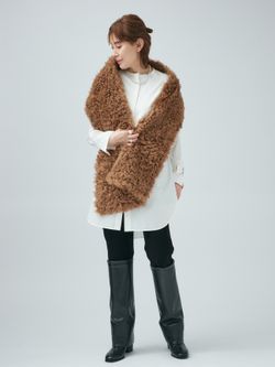 YVES SALOMON イヴ サロモン ECHARPE 170x22cm 26WAA603XXTICU/ECHAR