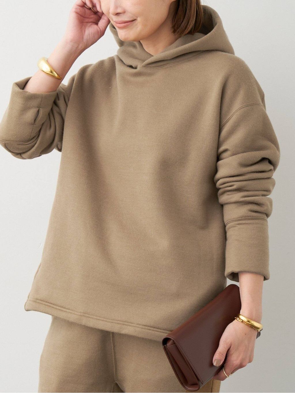 Prime wool フリースプルオーバーのコーディネートスナップ（MIZU 