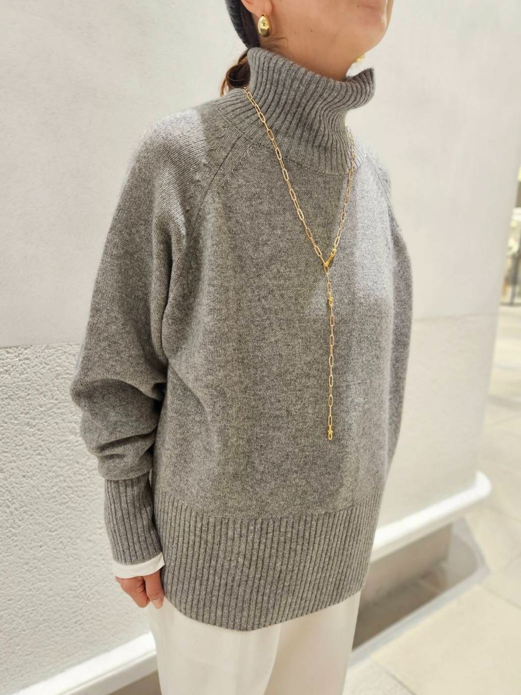 S160ビーバーノーカラーコートのコーディネートスナップ（ryoko