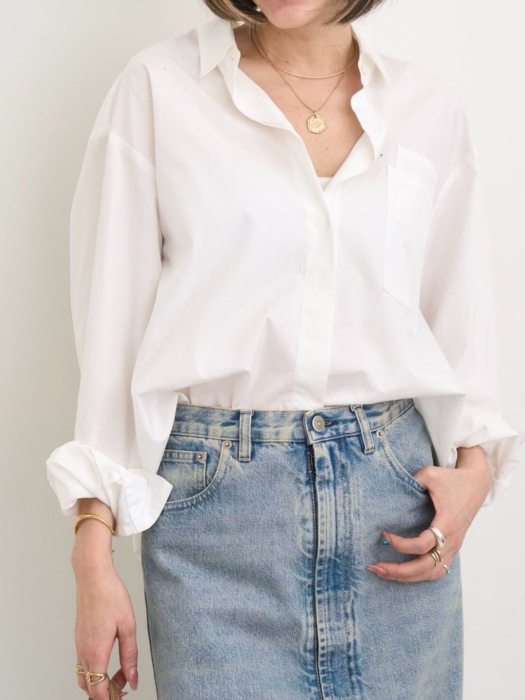 新品タグ付き✨L'Appartementアパルトモン ホワイトクロップドデニム MAISON MARGIELA/メゾン マルジェラ】 SHORT DENIM PANSの