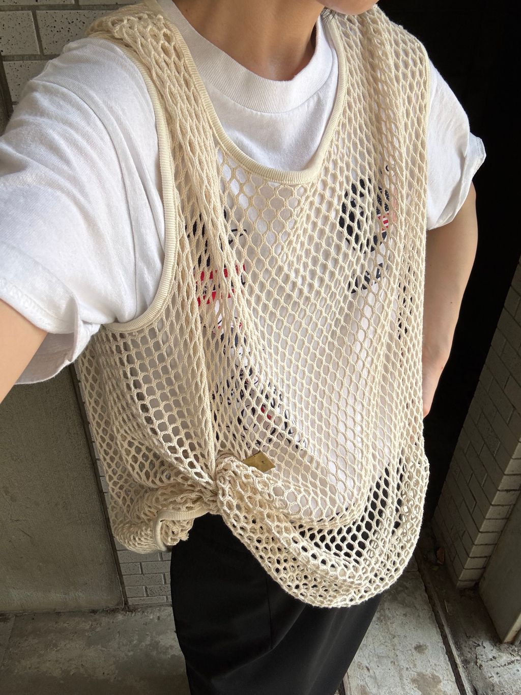 COTTON MESH TANK TOP：カットソーのコーディネートスナップ