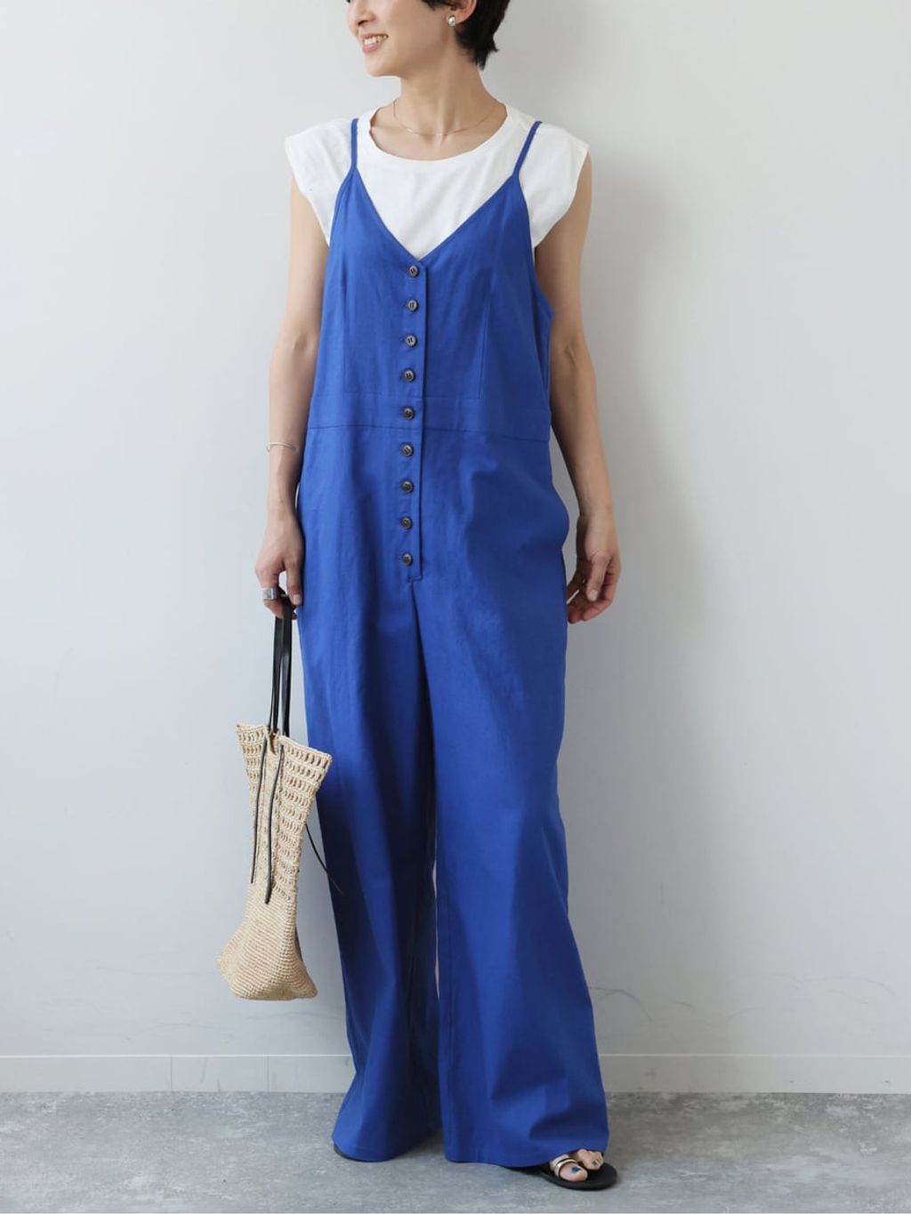 WEB限定追加/2枚セット》手洗い可 / タンクトップ付きキャミサロペット