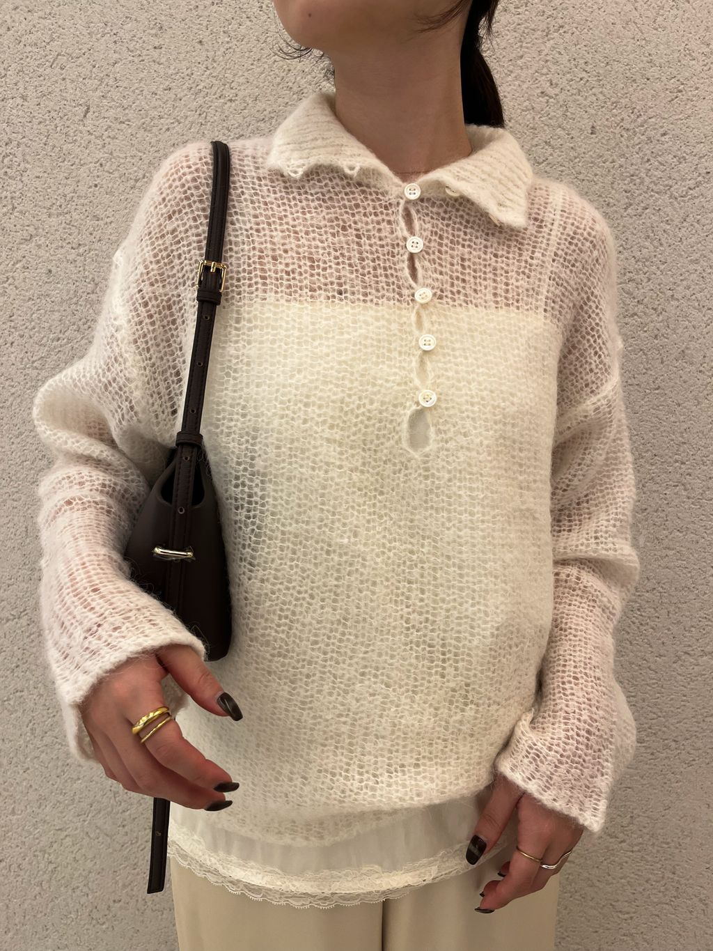 double satin minimal パンツのコーディネートスナップ（Naoko