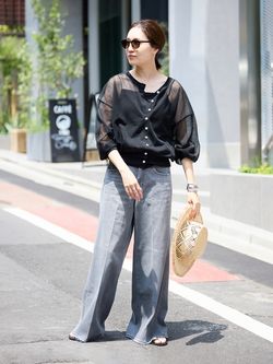 シアーラミーカーディガン ブラック サムネイル