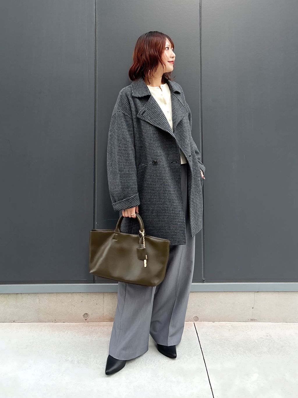 souple wool ダブルフェイスミドルコートのコーディネートスナップ