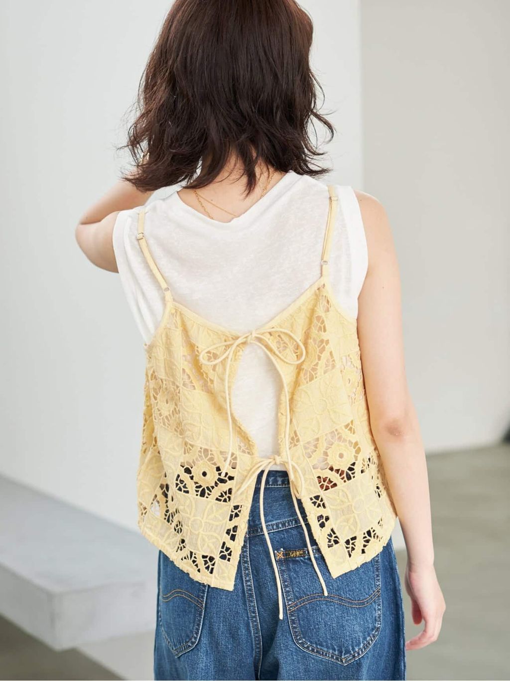 予約》Indiaスクエア刺繍キャミのコーディネートスナップ（Kamiya