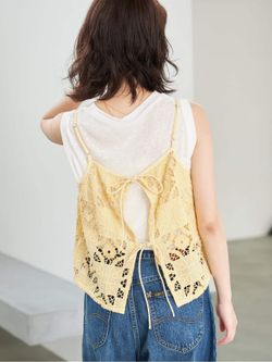 予約》Indiaスクエア刺繍キャミのコーディネートスナップ（Kamiya