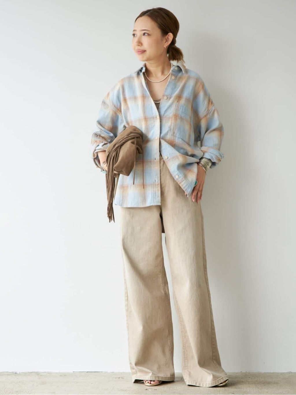 Vintage Check シャツ 4のコーディネートスナップ（MIO）｜Deuxieme