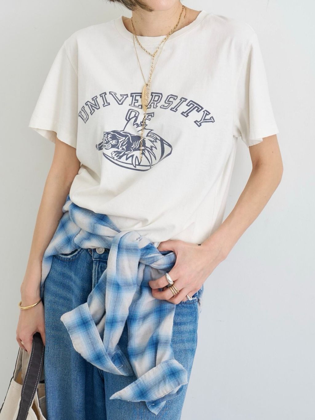 REMI RELIEF/レミ レリーフ】 UNIVERSITY OF T SHIRTのコーディネート