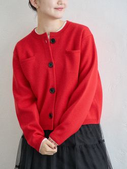 追加》スーパーファインスムースクルーカーディガンのコーディネート