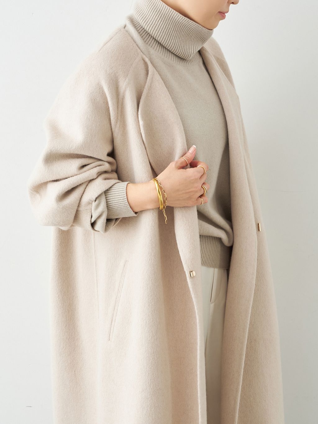 JUSPER タートルネック プルオーバーのコーディネートスナップ（HIRO